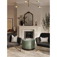 Lpd Home Lara Pouffe Sage Velvet / Matt Black Large
