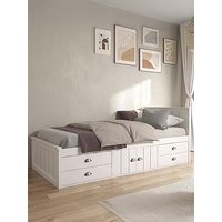 Very Home Atlanta Kids Single Bed With Drawer And Cupboard Storage Plus Mattress Options (Buy &Amp; Save!) - White - Bed Frame Only