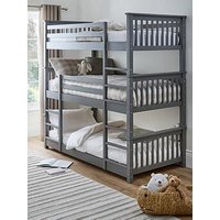 Very Home Novara White Triple Bunk Bed With Mattress Options (Buy &Amp; Save!) - Grey - Fsc&Reg; Certified - Bed Frame With Standard Mattress