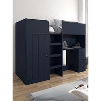 Very Home Atlanta High Sleeper Bed With Mattress Options (Buy &Amp; Save!) - Navy - Bed Frame With Premium Mattress