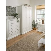 Very Home Hanna 4 Piece Bedroom Set - 3 Door Wardrobe, 5 Drawer Chest Plus 2 Bedside Chests - White
