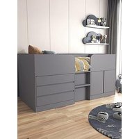 Very Home Bailey Mid Sleeper Bed With Mattress Options (Buy &Amp; Save) - Grey - Fsc&Reg; Certified - Bed Frame Only