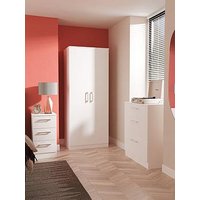Swift Hatton Ready Assembled Bedroom Package - 2 Door Wardrobe, 3 Drawer Chest &Amp; Bedside Cabinet