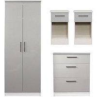 Swift Montreal 4 Piece Ready Assembled Package &Ndash; 2 Door Wardrobe, 3 Drawer Chest And 2 Bedside Chests - Fsc&Reg; Certified