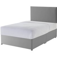 Silentnight Slate Grey Divan Bed, King Size, Half Ottoman + 2 Half Drawers, Matching Castello Headboard