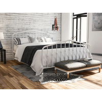 Dorel Bushwick Metal Bed King Size White Metal Bed