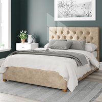 Olivier Linen Storage Ottoman Bed with Button Tufted Upholstered Headboard
