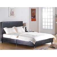 Heartlands Furniture Fusion King Size Black Faux Leather Leather Bed
