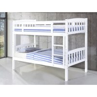 Heartlands Furniture Ashbrook Solid Wood Bunk Bed Single White Bunk Bed