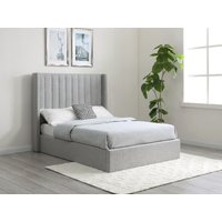 Furniture Express Enrique King Size Grey Faux Wool Ottoman Bed