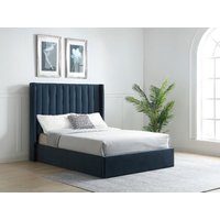Furniture Express Enrique Super King Ink Velvet Ottoman Bed