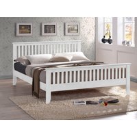 Time Living Turin King Size White Wooden Bed