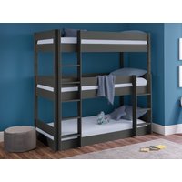 Julian Bowen Trio Triple Sleeper Bunk Bed Single Anthracite Bunk Bed
