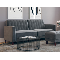 Dorel Pin Tufted Velvet Transitional Sofa Bed Grey Velvet Sofa Bed