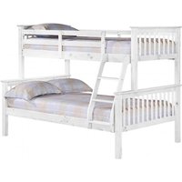 Heartlands Furniture Porto Triple Sleeper Bunk Bed Single Whitewash Pine Bunk Bed
