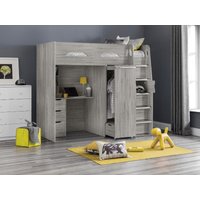 Julian Bowen Pegasus Highsleeper Single Grey Oak High Sleeper
