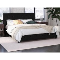 Dorel Dakota King Size Black Faux Leather Leather Bed