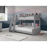 Julian Bowen Domino Triple Sleeper Small Double Light Grey Bunk Bed