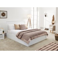 GFW Como Wooden Ottoman Double White Ottoman Bed
