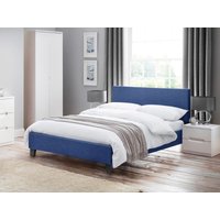 Julian Bowen Rialto Fabric Bed Double Blue Linen Fabric Bed