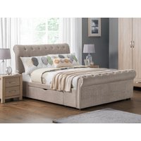 Julian Bowen Ravello Storage Bed with 2 Drawers Super King Mink Chenille 2 Drawer Fabric Bed