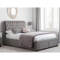 Birlea Valentino 2 Drawer King Size Grey Fabric Fabric Bed
