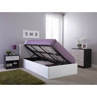 GFW Side Lifting Ottoman Single White Leather Ottoman Bed