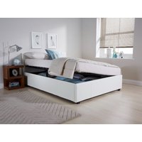GFW Side Lifting Ottoman King Size White Leather Ottoman Bed