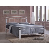 Time Living Tetras King Size White Metal Bed