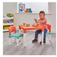 Liberty House Children'S Orange And Green Plastic Table And 2 Chair Set