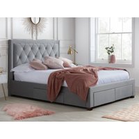Birlea Woodbury Grey King Size Grey Fabric Bed