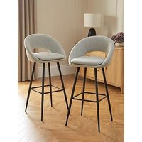 Very Home Pair Of Aurelia Bar Stools - Natural/Black - Fsc&Reg; Certified
