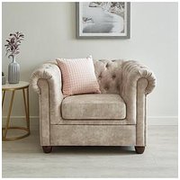 Very Home Chester Chesterfield Leather Look Armchair - Pebble - Fsc&Reg; Certified