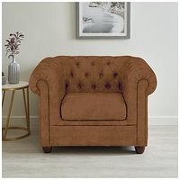 Very Home Chester Chesterfield Leather Look Armchair - Chocolate - Fsc&Reg; Certified