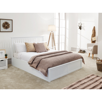 GFW Como Wooden Ottoman King Size White Ottoman Bed