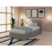 GFW End Lift Ottoman in Fabric Single Grey Fabric Ottoman Bed