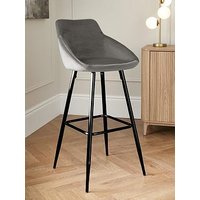 Very Home Dahlia Fabric Bar Stool - Grey/Black - Fsc&Reg; Certified