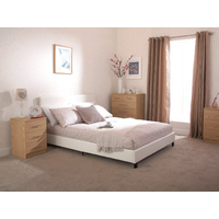 GFW Bed in a Box King Size White Faux Leather Bed