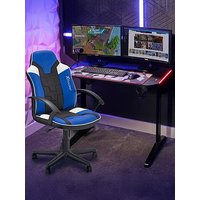 X Rocker Saturn Blue And Panther Rgb Gaming Desk Bundle
