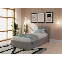 GFW Side Lift Ottoman - Fabric Single Grey Fabric Ottoman Bed
