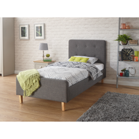 GFW Ashbourne Dark Grey Single Grey Fabric Fabric Bed
