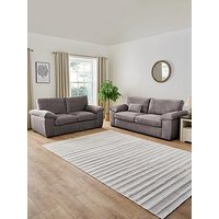 Very Home Salerno Standard Back Fabric 3 + 2 Seater Sofa  Set (Buy &Amp; Save!) - Grey - Fsc&Reg; Certified