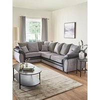 Very Home Marino Fabric/Faux Leather Left Hand Scatter Back Corner Group Sofa - Grey/Black - Made In The Uk