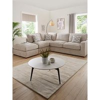 Very Home Jenna Left Hand Fabric Corner Chaise With Footstool - Made To Order In The Uk