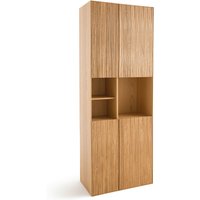 Mikube 4 Door Bookcase in Oak and Veneer