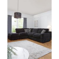 Very Home Monaco Left Hand Corner Fabric Chaise Sofa With Footstool - Made To Order In The Uk