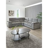 Very Home Brady Fabric Corner Group Sofa - Grey/Walnut - Fsc Certified