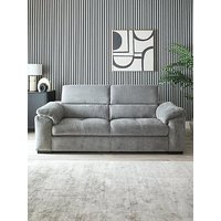 Very Home Brady 3 Seater Fabric Sofa - Grey/Walnut - Fsc Certified