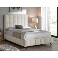 Limelight Starla Square Boucle Double Ivory Fabric Bed