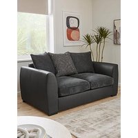 Very Home Cabo Fabric And Faux Leather 2 Seater Sofa - Charcoal - Fsc&Reg; Certified